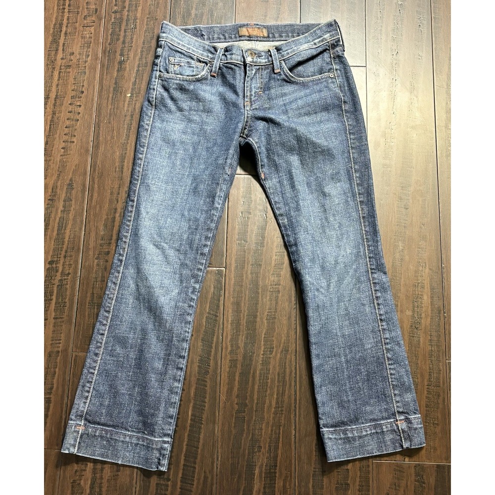 James Jeans Womens 24 Capri Ankle Dark Wash Dry Aged Denim Preppy